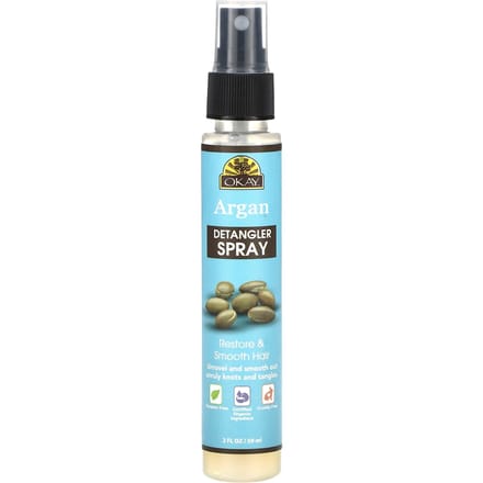 Oké Pure Naturals, Argan Ontklitter Spray, 2 fl oz (59 ml) black