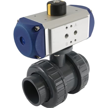 32mm 2-Weg PVC Pneumatische Kogelkraan Veersluitend - VDL - 614P032-PC-006