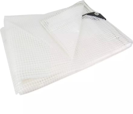 Benson Transparant dekzeil 6x8 m - Leno mesh - Weerbestendig - Inclusief spanrubbers
