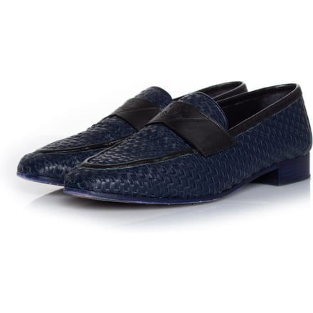 geweven leren mocassins loafer