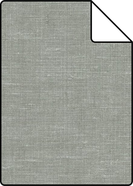 Proefstaal Origin Wallcoverings behang linnenstructuur vergrijsd groen - 26,5 x 21 cm - 347634-S