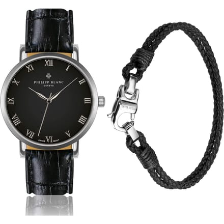 Krokodillenleren horloge en band Philipp Blanc Bern