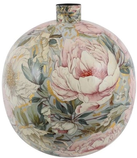 Countryfield Vaas Peony metaal L43B43H49CM roze/wit