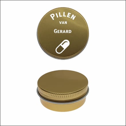 Pillen Blikje Met Naam Gravering - Gerard
