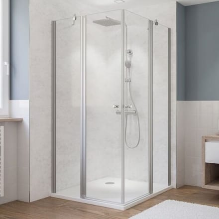 Megabad Profi Collection Classic-Line corner entry 4-piece 100 x 100 x 190 cm MBDWEE100100190ASM