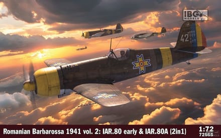 IBG Models Modelbouwpakket Militaire voertuigen - 72565 Roemeense Barbarossa 1941 Vol.2 IAR.80 vroeg - IAR.80A - 2 Bouwopties Plastic - 1:72 - Modelbouw