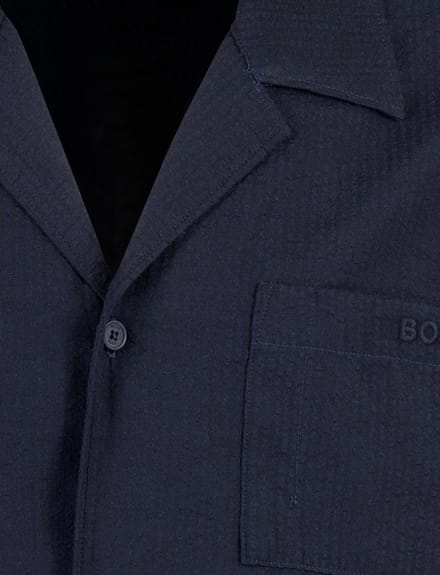 Hugo Boss BOSS Black overhemd donkerblauw structuur