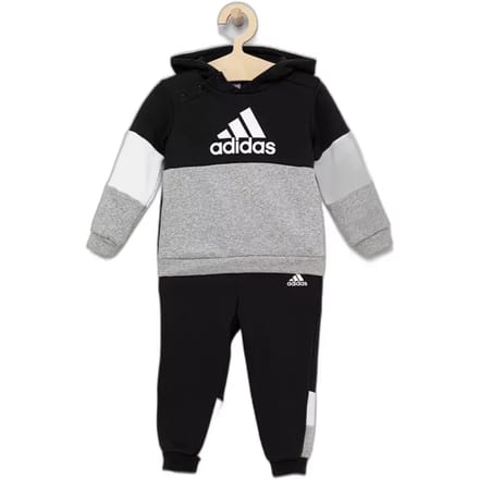 Kinder fleece trainingspak met geblokte kleuren adidas