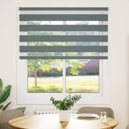 vidaXL - Zebra - rolgordijn - 125x100 - cm - stofbreedte - 120,9 - cm - donkergrijs