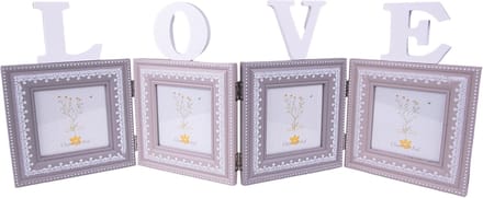 Clayre & Eef Fotolijst 10x10 cm Grijs Wit MDF