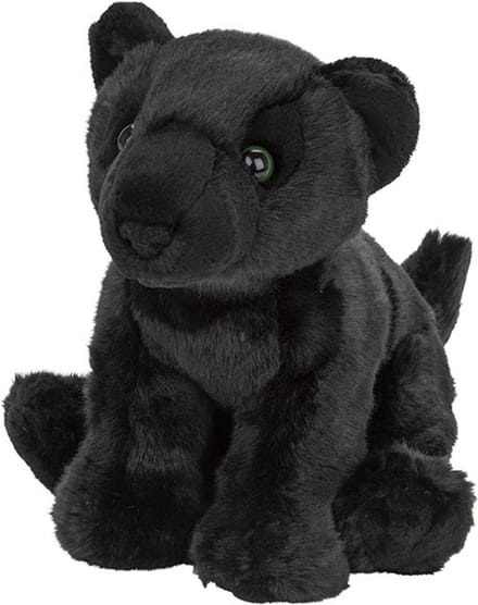 Nature Planet pluche panter - zwart - 22 cm - knuffeldier - panter knuffels - wilde dieren
