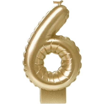 Foil balloon candle gold - 6