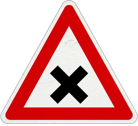 Gevaarlijk kruispunt bord - J8 | Sign Again materiaal | 15 cm
