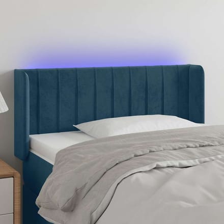 vidaXL - Hoofdbord - LED - 103x16x78/88 - cm - fluweel - donkerblauw