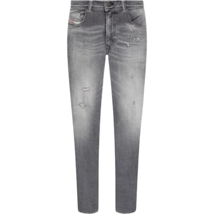 Diesel 1979 Sleenker rafelige grijze vervaagde denimjeans