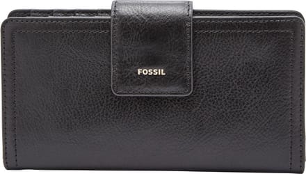 FOSSIL Portemonnee Logan RFID Tab Clutch Black Zwart