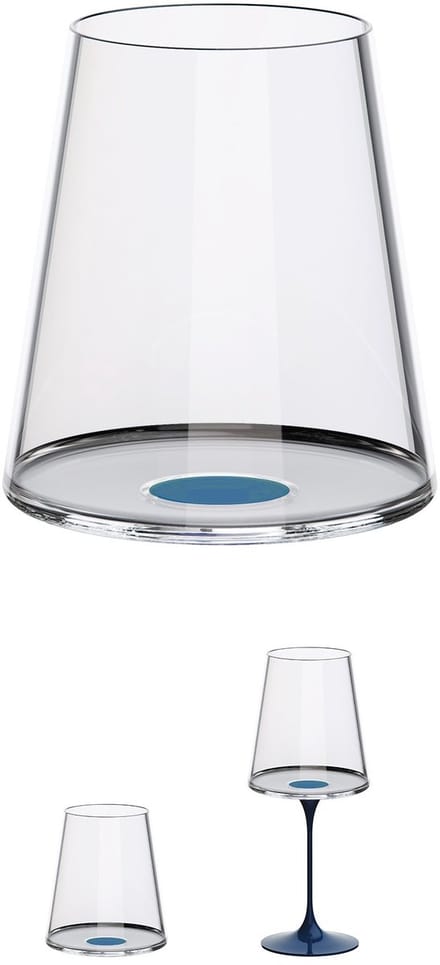 Trebonn SplitGlass - Tumbler / Rodewijnglas - 450ml - Set van 2 - Blauw