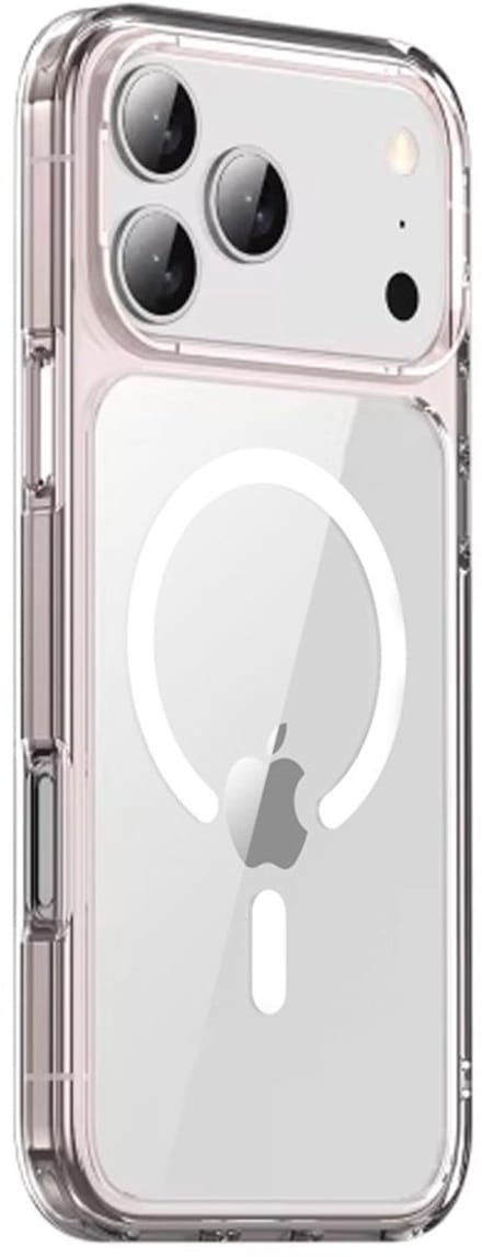 Schokbestendige MagSafe Case geschikt voor iPhone 17 Pro Max - roze/transparant