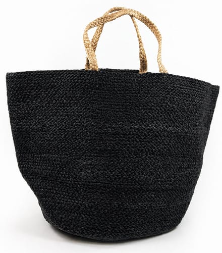 FairForward Gevlochten Shopper Zwart - Jute Tas met Handvatten - 38x34x35 cm