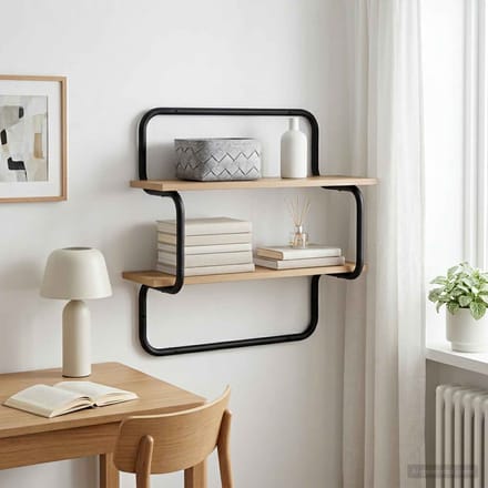 vidaXL - Wandplank - met - 2 - niveaus - Artisan - eiken - 80 - x - 24,5 - x - 61 - cm