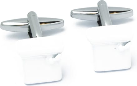 Manchetknopen - Stortbakken Toilet Wit Emaille