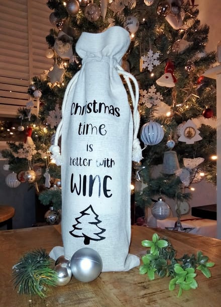 KERST Wijnzakken "The most wonderful time" & "Christmas time"