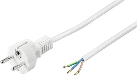 Schuko - Open einde Apparaatsnoer - 3 x 0,75mm2 - 1,5 meter - Wit