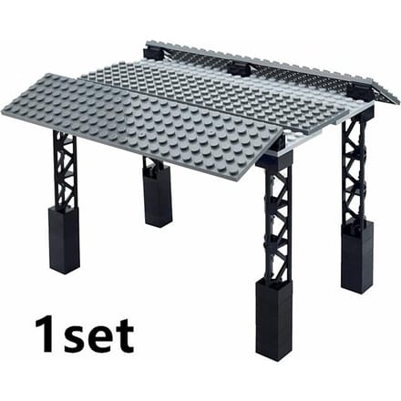 Stadstrein Bufferstop Onderdelen MOC Bouwstenen Creatieve Brug Leduo Assemblage Deeltjes Speelgoed voor Treinstation