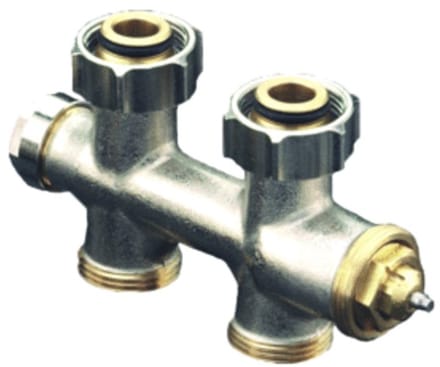 Oventrop Multiblock Onderblok T 2 pijps 3/4 recht Kvs = 075 m3/h