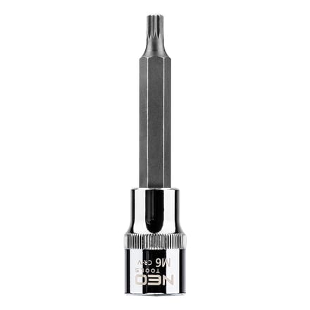 Neo Tools Fijne Torx Dop M6 100mm 1/2 Aansluiting S2 Staal TUV M+T