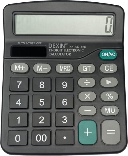 Desktopcalculator met 12-digit LCD-display en grote knoppen voor kantoor, thuis en school