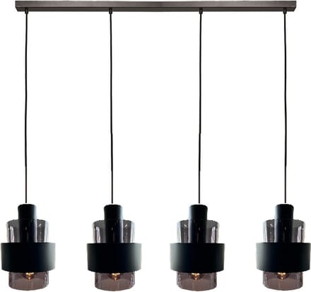 Freelight - Hanglamp Chiasso 4 lichts L120 cm zwart