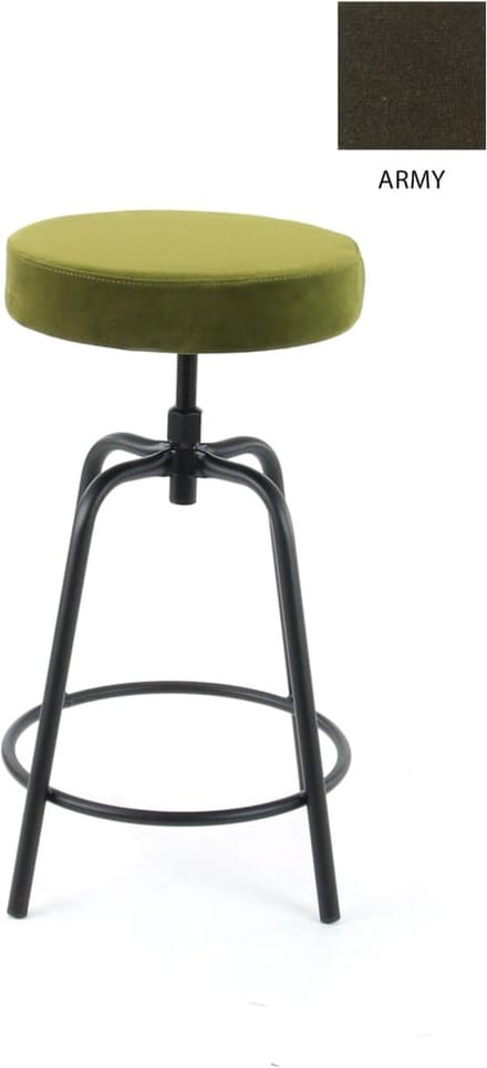 Workliving Barkruk Laag Rond - Velvet Army - 60-68 CM