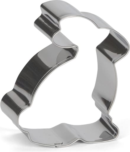 uitsteekvorm Haas 6 cm RVS zilver