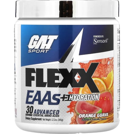 GAT, Flexx EAAs Plus Hydration, Sinaasappel Guave Smaak, 12.2 oz (345 gram)