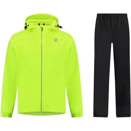 Rogelli Commuter Core Dames en Heren Regenpak - Waterdicht - Zwart/Fluor