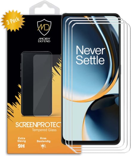 3-Pack MobyDefend Screenprotectors - Geschikt voor OnePlus Nord CE 3 Lite - Case-Friendly Screensaver - Gehard Glas