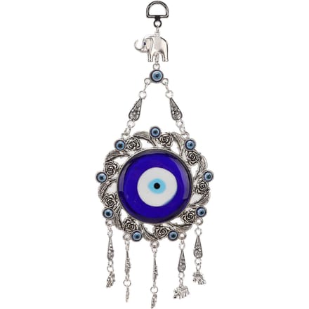 Blauw Oog Wanddecoratie Uniek Hanger Holle Bloemen Turkse Geluksmuurdecoratie voor Huis gray