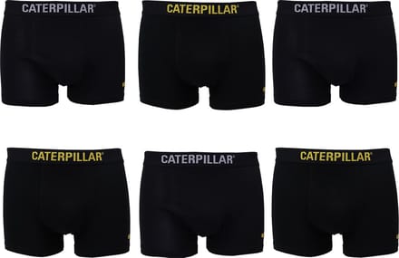 CAT Heren Boxershorts 6 Pack Effen Zwart - Maat  L