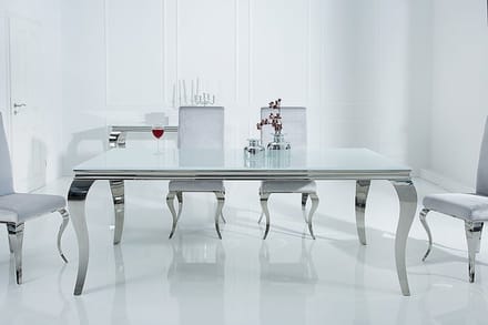 Eettafel Modern Barok 180cm wit zilver/ 37903 - 6537903