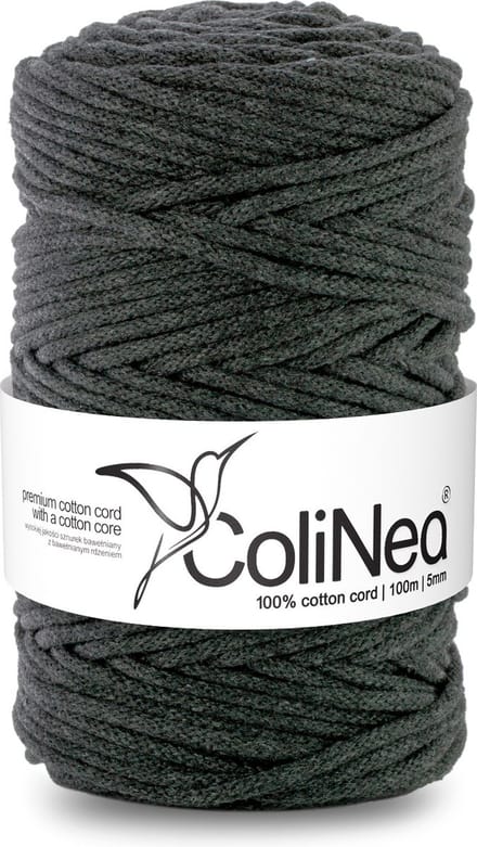 ColiNea - Touw - katoenen - koord - Katoenkoord - macramé - 5 mm x 100 m - antraciet