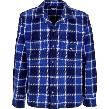 Bigwig Heren overhemd met lange mouwen Plaid Woven L/s Surf Blue Multi