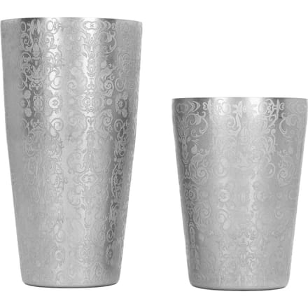 Cocktailshaker Boston Shaker Set Gegraveerd Design 304 Roestvrij Staal voor Bar Bartender L white