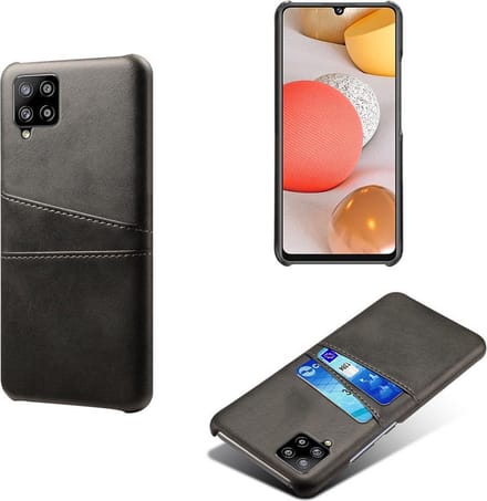 Backcover met Opbergvakjes + PMMA Screenprotector voor Samsung Galaxy A42 5G _ Zwart