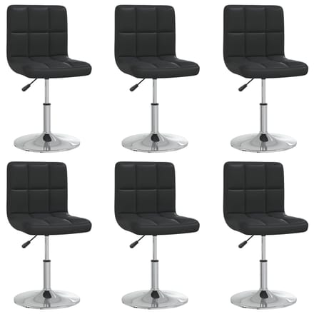 vidaXL - Eetkamerstoelen - 6 - st - kunstleer - zwart
