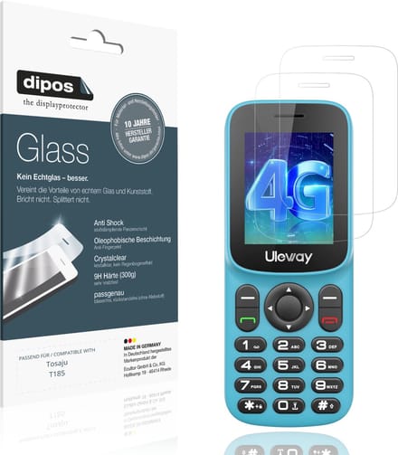 dipos – 2x Pantserfolie geschikt voor Tosaju T185 | 9H Screenprotector
