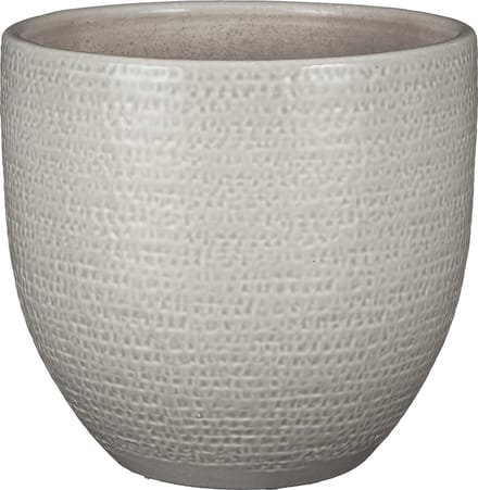 Mica Decorations Plantenpot/bloempot - terracotta - lichtgrijs flakes relief- D24/H22 cm