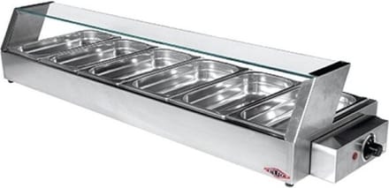 Warmhoudvitrine (Cap.GN1/3X6-40Mm) - Stilfer 527012 - Horeca & Professioneel