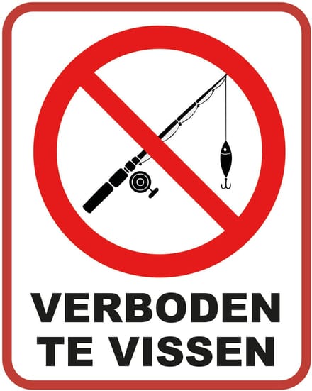 Verboden te Vissen Bord | 20x25 cm | Dibond