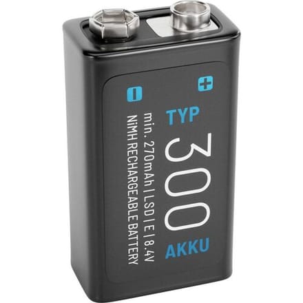 Absina Oplaadbare 9V batterij (blok) Absina 300 NiMH 8.4 V 270 mAh 1 stuk(s)